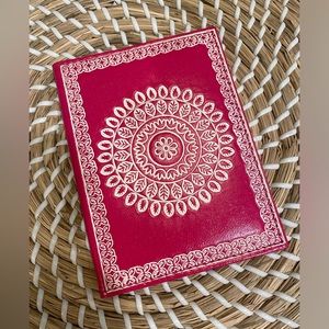 Cost Plus World Market Hot Pink & White Mandala Leatherette Passport Holder